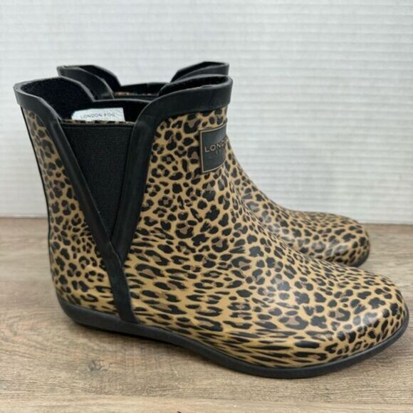 NWOT London Fog Women’s Rain Boot Size 7,  Cheetah Print. - Picture 1 of 10